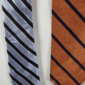 Tommy Hilfiger Striped Silk Ties in Light Blue, Black & Rust